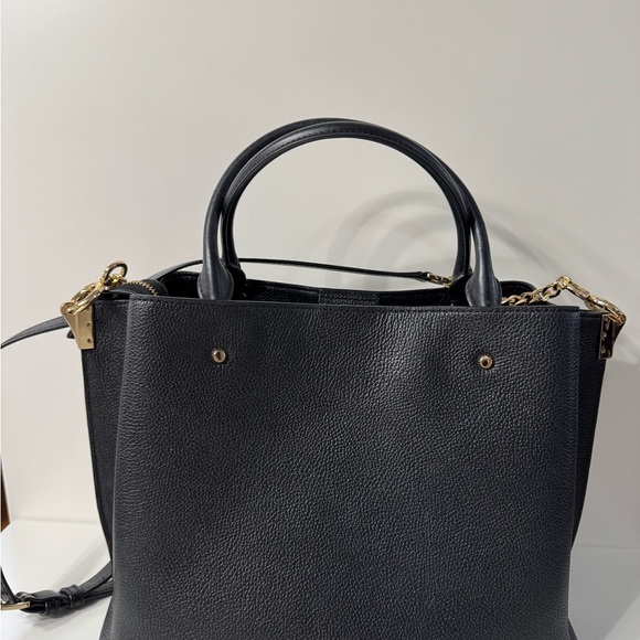 Michael Kors Black Pebbled Satchel with Gold Accents - Picture 2 of 7